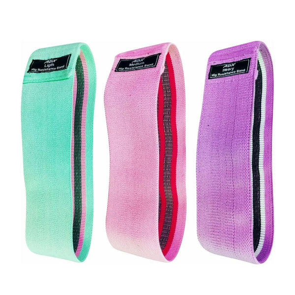 Kit de 3 Bandas de Tela ADX – Resistencias para Glúteo y Pierna con Bolsa Incluida
